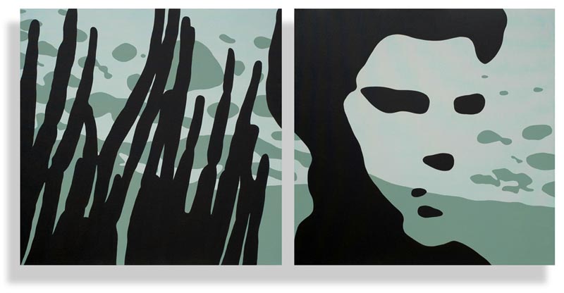 Correspondences and Elevation #11 / acrylic on canvas 2x[36"x36"]