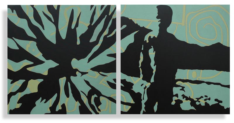 Correspondences and Elevation #22 / acrylic on canvas 2x[36"x36"]