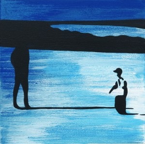 Territories Series: Connections #14 / acrylic on wood panel, 8"x8"